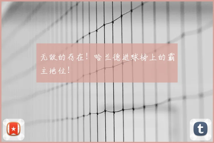 无敌的存在！哈兰德进球榜上的霸主地位！
